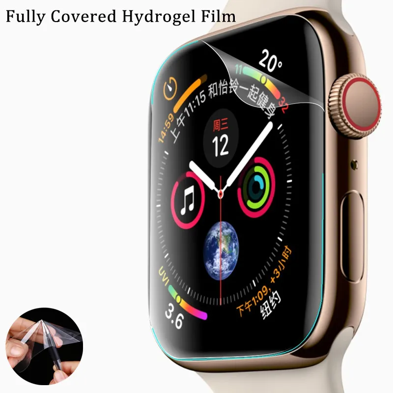 Screen Protector For iWatch 4 5 Hydrogel Film Apple Watch Series 1 2 3 HD Full Coverage 40mm 44mm 38mm 42mm (Not Glass) | Наручные часы