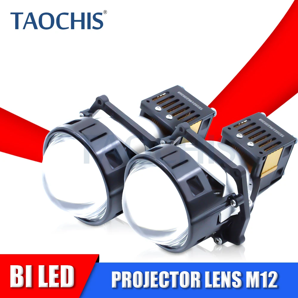

TAOCHIS 3.0inches M12 Bi Led Projectorlens 50w for Upgrade Car Headlights Motorcycle Automotive Lights 6000k Bi-led hi/lo Beam