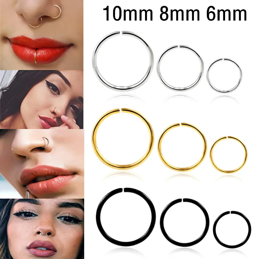 3 Pcs Stainless Steel Nose Rings For Women Seamless Segment Nose Hoops Ear Piercing Tragus Cartilage Rings Sexy Body Jewelry
3 Pcs Stainless Steel Nose Rings For Women Seamless Segment Nose Hoops Ear Piercing Tragus Cartilage Rings Sexy Body Jewelry