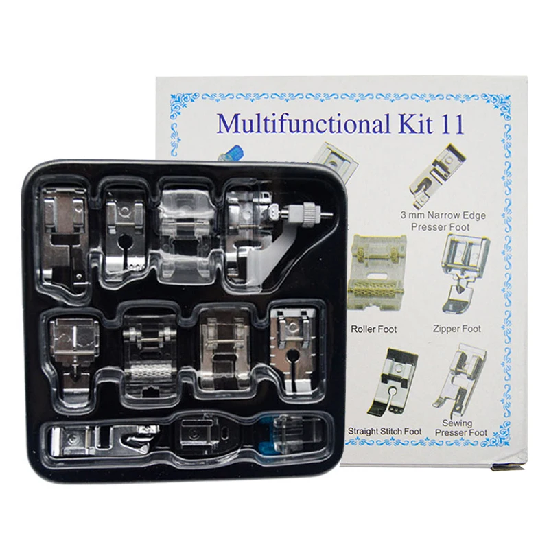 11 PCS Sewing Machine Presser Foot Set Domestic Braiding Sewing Knitting Foot Sewing Machine Presser Foot Parts Accessories
11 PCS Sewing Machine Presser Foot Set Domestic Braiding Sewing Knitting Foot Sewing Machine Presser Foot Parts Accessories