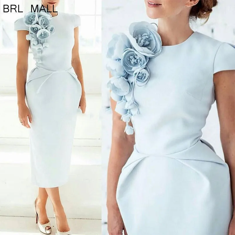 Robes de soire 2020 Blue Mermaid Evening Dresses Short Sleeves 3D-Flowers Formal Prom Dress vestido de fiesta Evening Gowns 
Robes de soire 2020 Blue Mermaid Evening Dresses Short Sleeves 3D-Flowers Formal Prom Dress vestido de fiesta Evening Gowns
