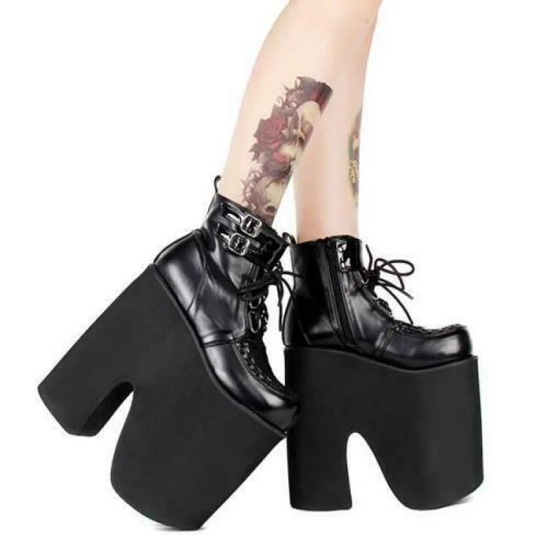 Женские ботильоны со шнуровкой, на высоком каблуке 20 см
Женские ботильоны со шнуровкой, на высоком каблуке 20 см