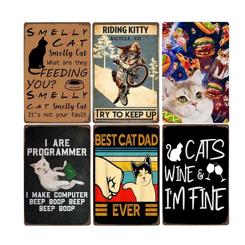 Funny Cat Metal Sign Cartoon Pet Animal Poster Vintage Plate Plaques House Painting Art Retro Home Room Decor 20x30cm
Funny Cat Metal Sign Cartoon Pet Animal Poster Vintage Plate Plaques House Painting Art Retro Home Room Decor 20x30cm