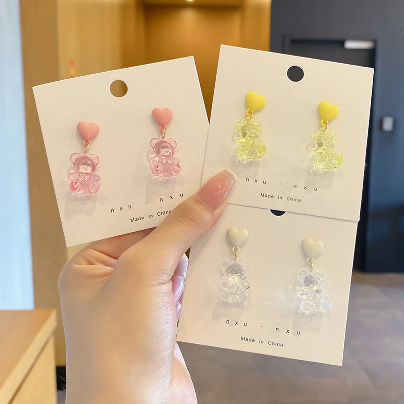 New Transparent Bear Acrylic Stud Earrings For Women Girls Summer Temperament Small Korean Geometric Earrings Gift Jewelry
New Transparent Bear Acrylic Stud Earrings For Women Girls Summer Temperament Small Korean Geometric Earrings Gift Jewelry