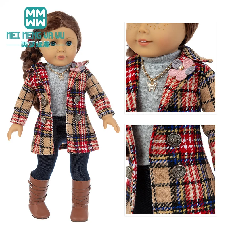 Clothes for doll fit 45 cm American doll accessories fashion Double breasted trench coat Girl's gift
Clothes for doll fit 45 cm American doll accessories fashion Double breasted trench coat Girl's gift