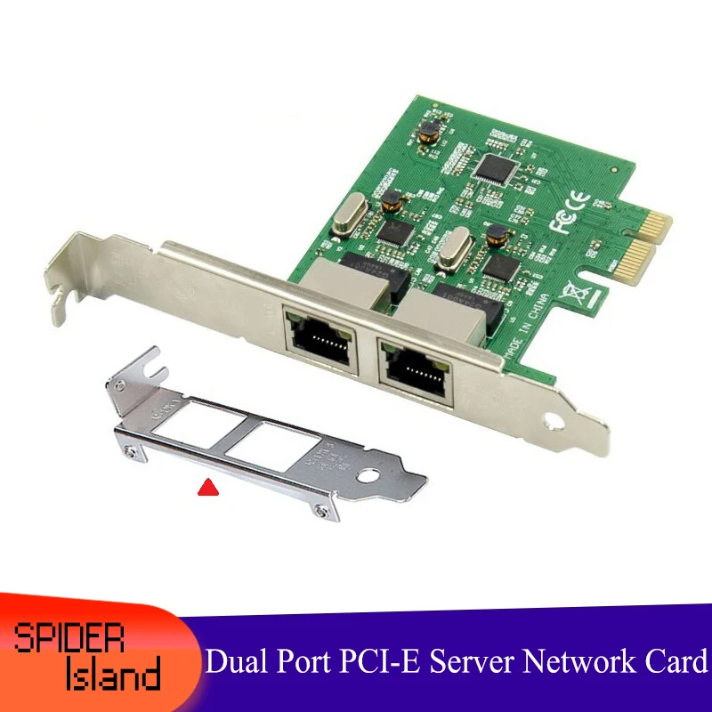 Фото Pcie Rj45 двойной порт PCI-E X1 Gigabit Ethernet Сетевая карта 10/100 Мбит/с LAN адаптер контроллер