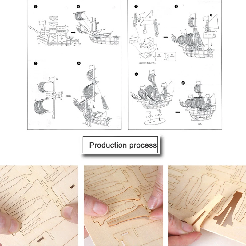 Laser Cutting DIY Sailing Ship Toys 3D Wooden Puzzle Toy Assembly Model Wood Craft Kits Desk Decoration for Children Kids
Laser Cutting DIY Sailing Ship Toys 3D Wooden Puzzle Toy Assembly Model Wood Craft Kits Desk Decoration for Children Kids