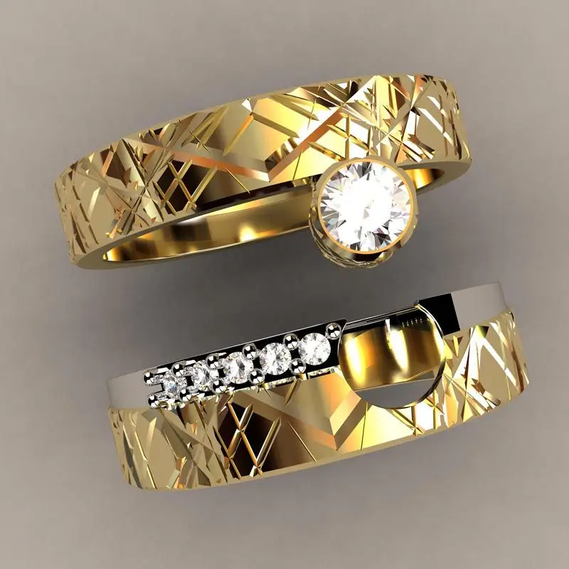 2pcs Punk Wedding Gold Rings for Women 2021 Trend Crystal Zircon Couple Rings Engagement Jewelry Accessories Gifts Wholesale
2pcs Punk Wedding Gold Rings for Women 2021 Trend Crystal Zircon Couple Rings Engagement Jewelry Accessories Gifts Wholesale