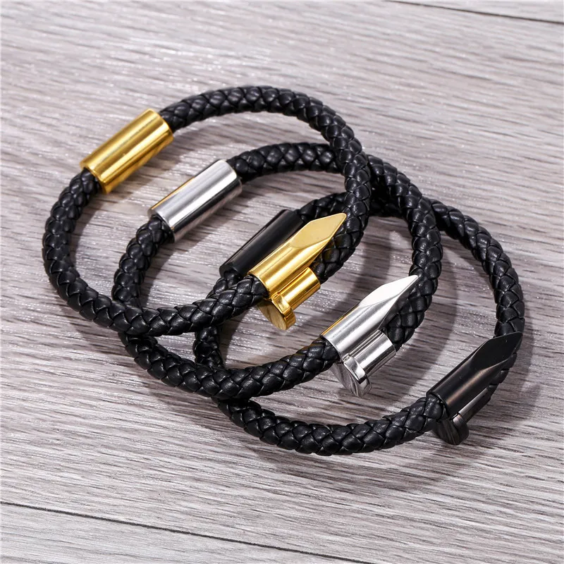 Korean Fashion New Product Stainless Steel Nail Head Bracelet Braided Leather Stainless Steel Bracelet Steampunk Jewelry
Korean Fashion New Product Stainless Steel Nail Head Bracelet Braided Leather Stainless Steel Bracelet Steampunk Jewelry