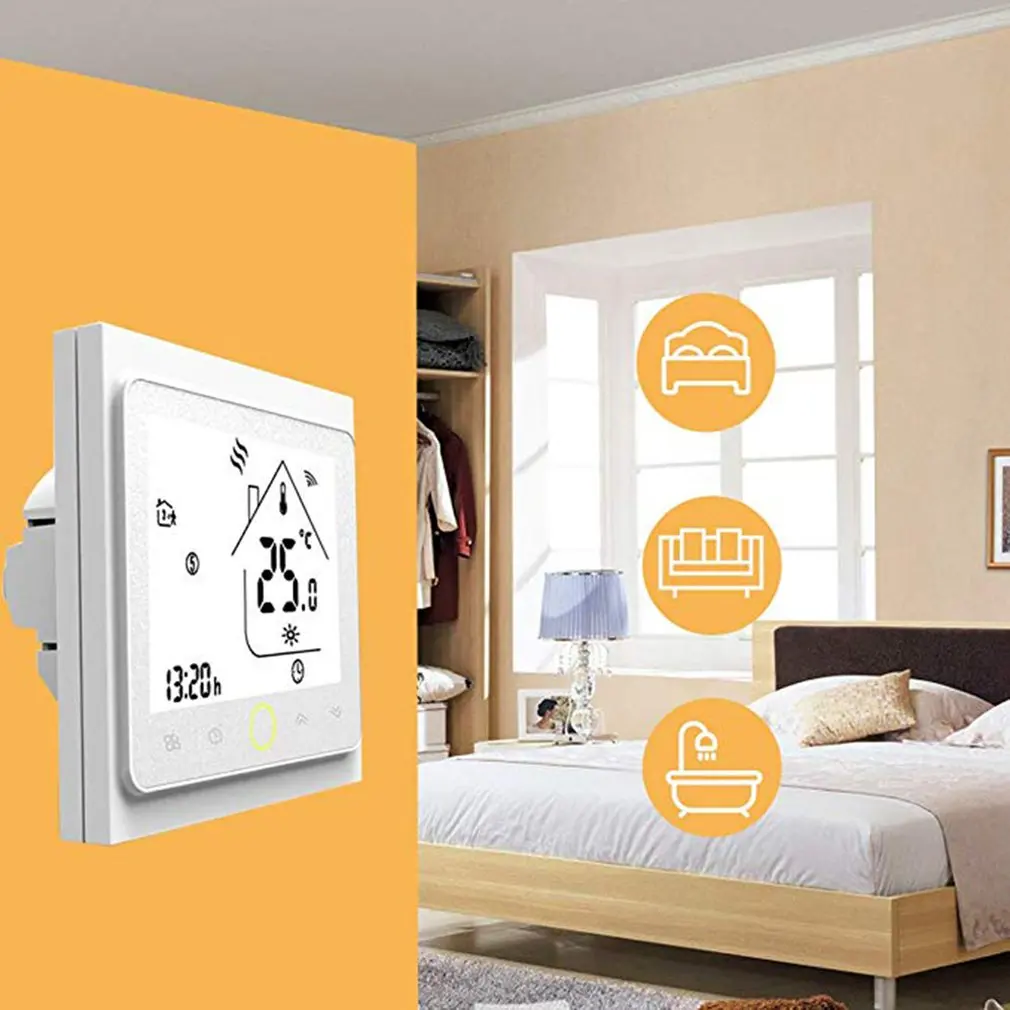 WiFi 3A Programmable Thermostat For Individual heating of Gas / Water boilers Works with Alexa / Google Home Dry contact
WiFi 3A Programmable Thermostat For Individual heating of Gas / Water boilers Works with Alexa / Google Home Dry contact