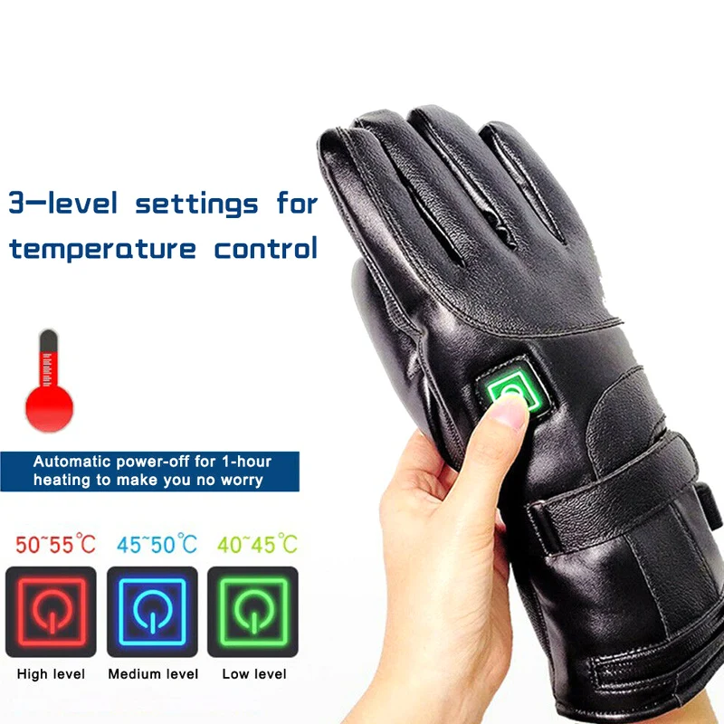PU Leather Electric Heated Gloves Winter Warmer with Rechargeable Battery for Motorcycle S55
PU Leather Electric Heated Gloves Winter Warmer with Rechargeable Battery for Motorcycle S55