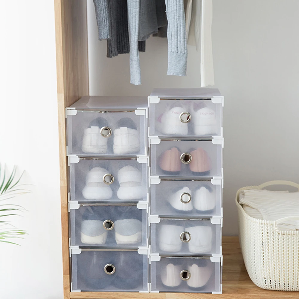 1PCS Transparent shoe boxes storage box shoes box thickened dustproof shoe organizer box superimposed combination shoe cabinet
1PCS Transparent shoe boxes storage box shoes box thickened dustproof shoe organizer box superimposed combination shoe cabinet