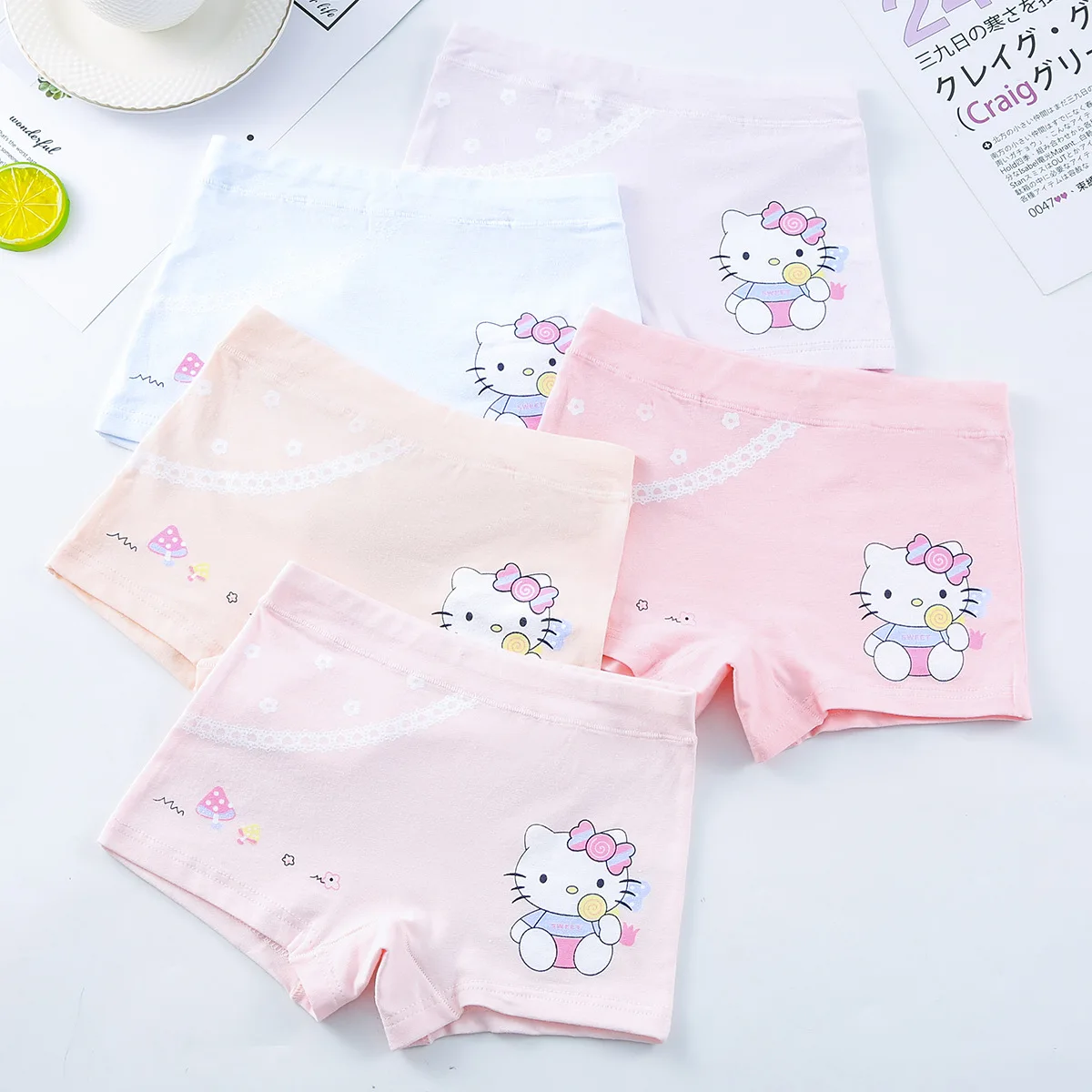 Новинка 2021 детское хлопковое нижнее белье sanrio hello kitty боксеры для маленьких
