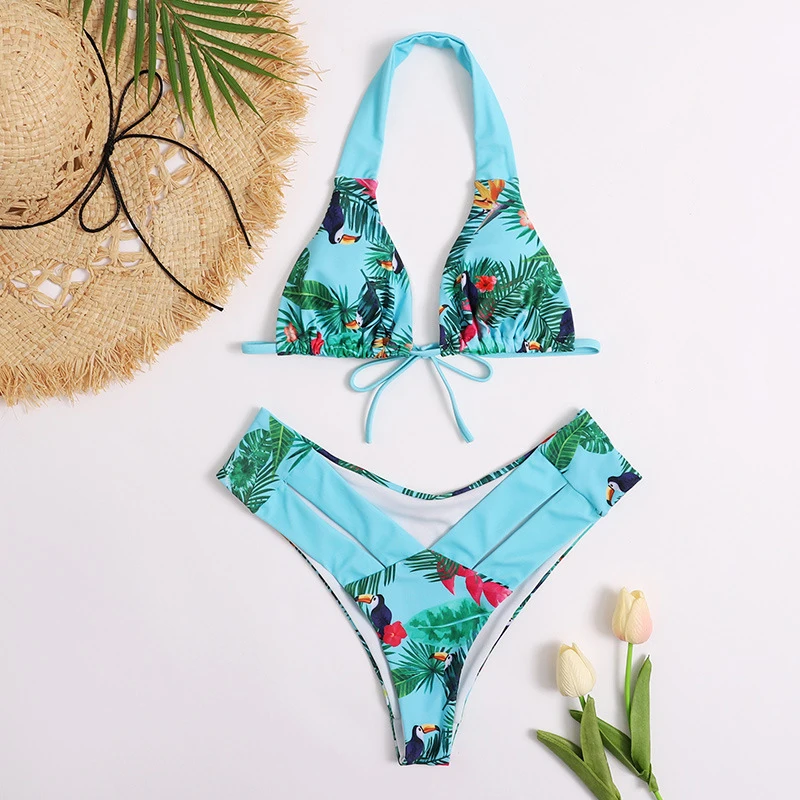 New Sexy Swimwear Brazilian Two Piece Women Halter Bandage Bikini Print Swimsuit Female Bathing Suit Summer Beachwear Biquini
New Sexy Swimwear Brazilian Two Piece Women Halter Bandage Bikini Print Swimsuit Female Bathing Suit Summer Beachwear Biquini