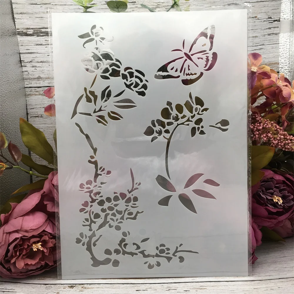 Трафареты для стен с отделкой цветов и ветвей, бабочек, 29 х21 см
Трафареты для стен с отделкой цветов и ветвей, бабочек, 29 х21 см