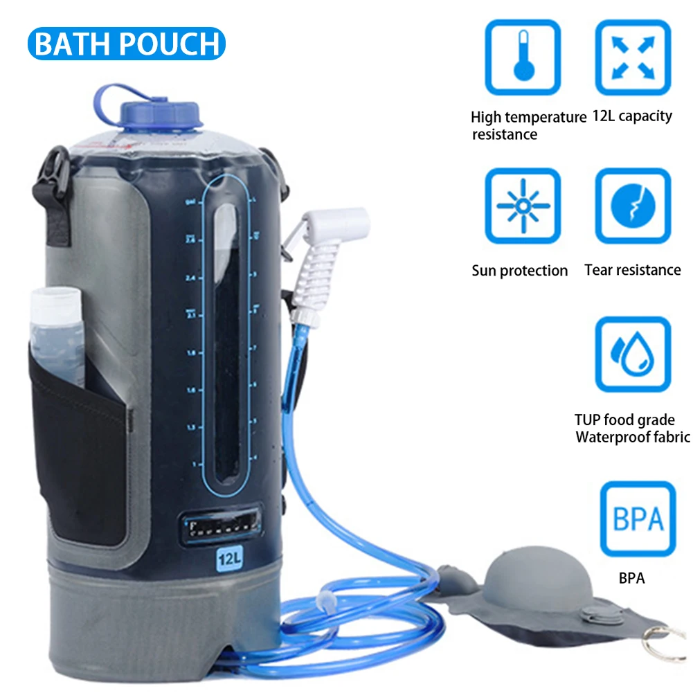 12L Large Capacity Solar Energy Heating TPU Beach Portable Foldable Shower Bag Bathing Traveling Drinking Hiking Outdoor Camping
12L Large Capacity Solar Energy Heating TPU Beach Portable Foldable Shower Bag Bathing Traveling Drinking Hiking Outdoor Camping