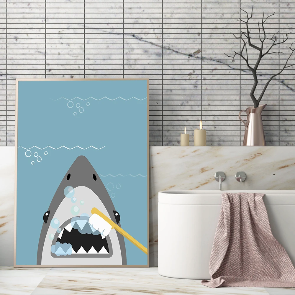 Shark Brushing Teeth Poster Get Naked Quote Print Kids Bathroom Wall Art Toilet Canvas Painting Pictures Room Wall Home Decor
Shark Brushing Teeth Poster Get Naked Quote Print Kids Bathroom Wall Art Toilet Canvas Painting Pictures Room Wall Home Decor