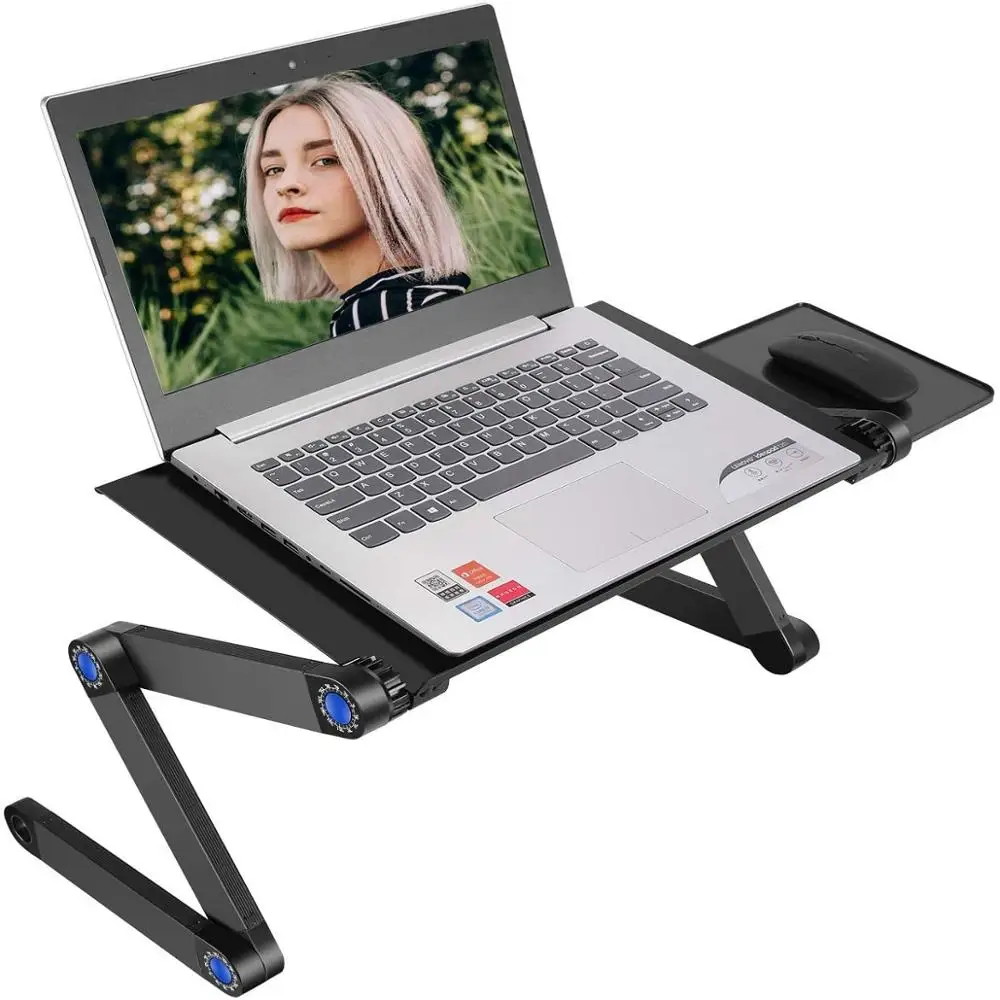 

Adjustable Aluminum Laptop Desk Portable Folding Laptop Desk Computer Table Laptop Stand Holder 360°Foldable Notebook Desk Bed S