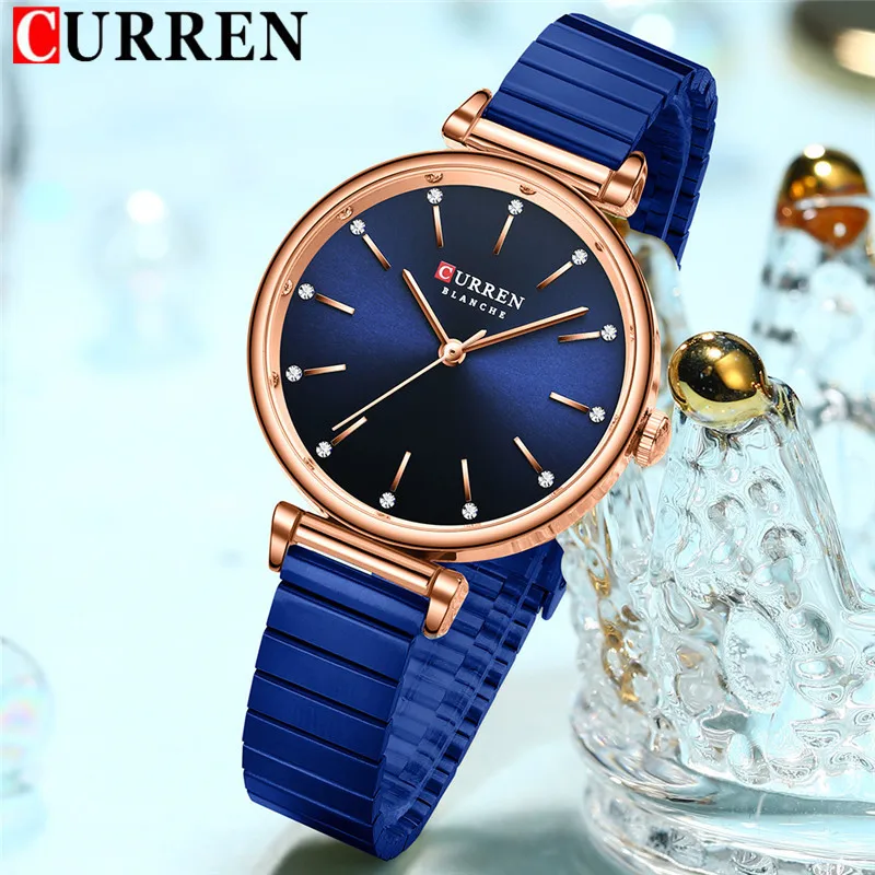 CURREN Top Brand Luxury Blue Female Women Watch Waterproof Clock Stainless Steel Bracelet Fashion Simple Ladies Wristwatch 9081
CURREN Top Brand Luxury Blue Female Women Watch Waterproof Clock Stainless Steel Bracelet Fashion Simple Ladies Wristwatch 9081