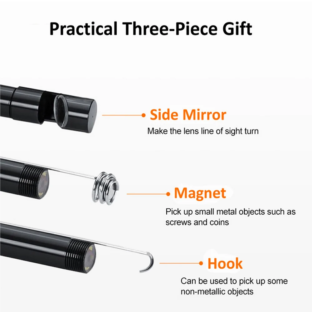 Mini Endoscope Camera Waterproof Endoscope Borescope Adjustable Soft Wire 6 LEDS 7mm Android Type-C USB Inspection Camea for Car
Mini Endoscope Camera Waterproof Endoscope Borescope Adjustable Soft Wire 6 LEDS 7mm Android Type-C USB Inspection Camea for Car