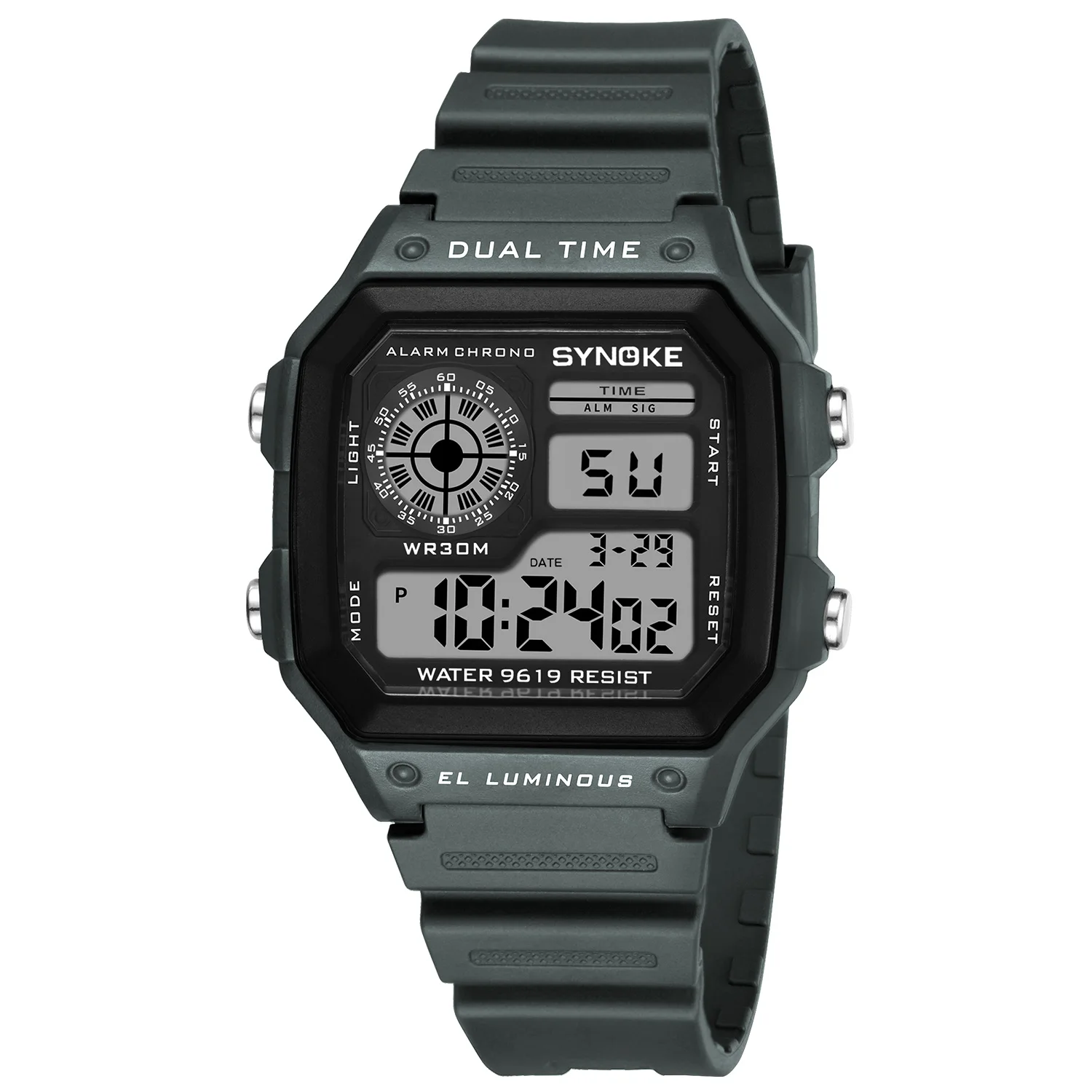 

SYNOKE Sports Military Watch Men Waterproof Digital Watches Square Colorful luminous Men's Electronic Wristwatch Reloj De hombre
