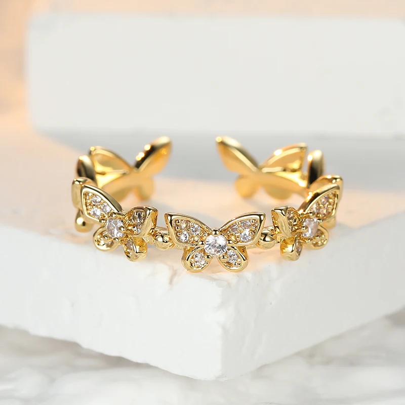 18K Gold Plated Adjustable Butterfly Ring for Women Dainty Cute Animal Zircon Rings Finger Knuckles Jewelry Accessories
18K Gold Plated Adjustable Butterfly Ring for Women Dainty Cute Animal Zircon Rings Finger Knuckles Jewelry Accessories