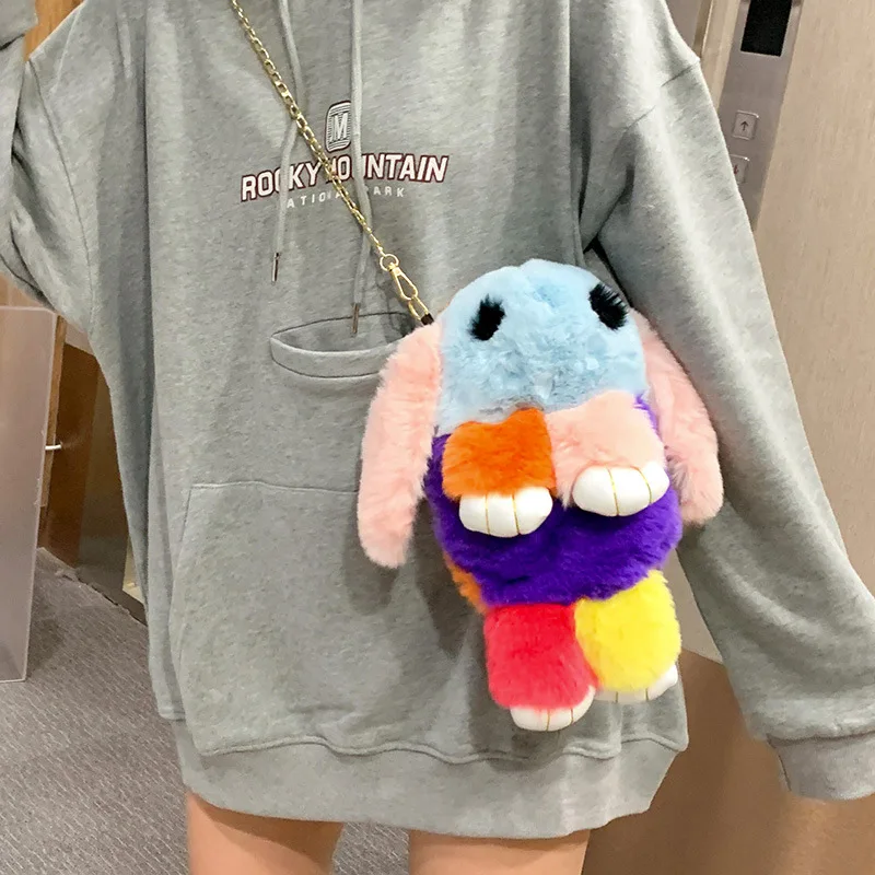 New Plush Dress Dead Rabbit Plush Bag Soft Girl Shoulder Messenger Chain Trend Rabbit Bag Backpack Purse 30cm
New Plush Dress Dead Rabbit Plush Bag Soft Girl Shoulder Messenger Chain Trend Rabbit Bag Backpack Purse 30cm