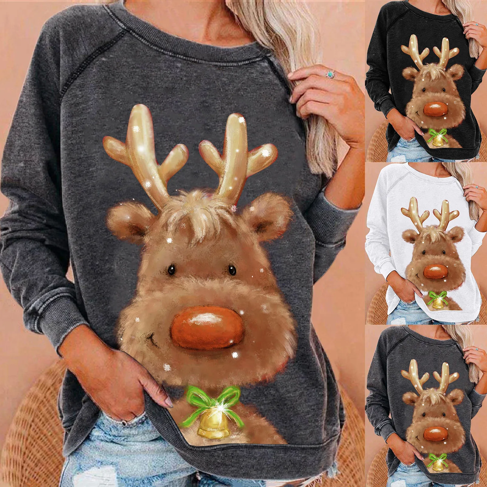Womens Sweatshirt Fashion Prints Loose Christmas Long Sleeve Sweatshirt Round Neck Casual Sweatshirt Pullover Свитшот Женский
Womens Sweatshirt Fashion Prints Loose Christmas Long Sleeve Sweatshirt Round Neck Casual Sweatshirt Pullover Свитшот Женский