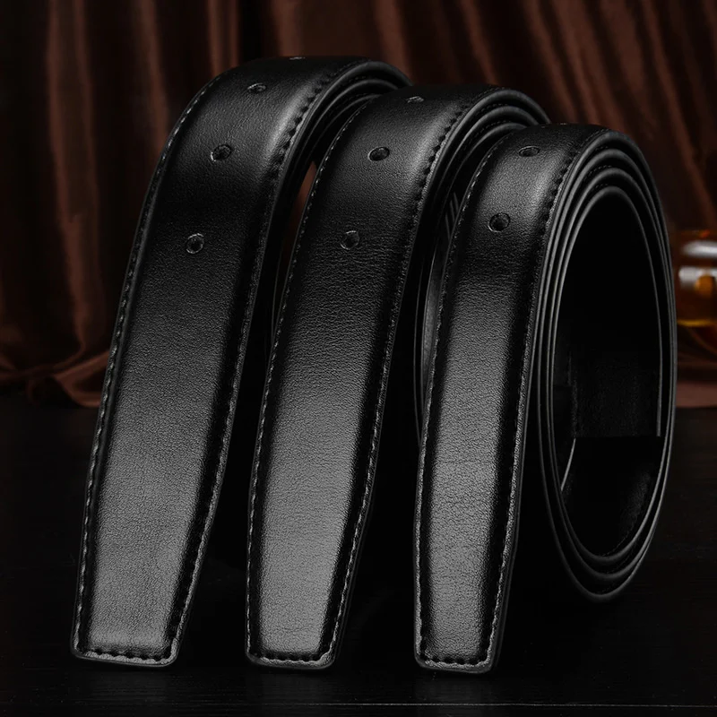 

No Buckle 3.2 3.5cm 3.8cm Width Genuine Leather Belts 105-125cm Without Buckle for Pin Buckle Black 2.4cm 2.8cm 3.0cm Wide Belt