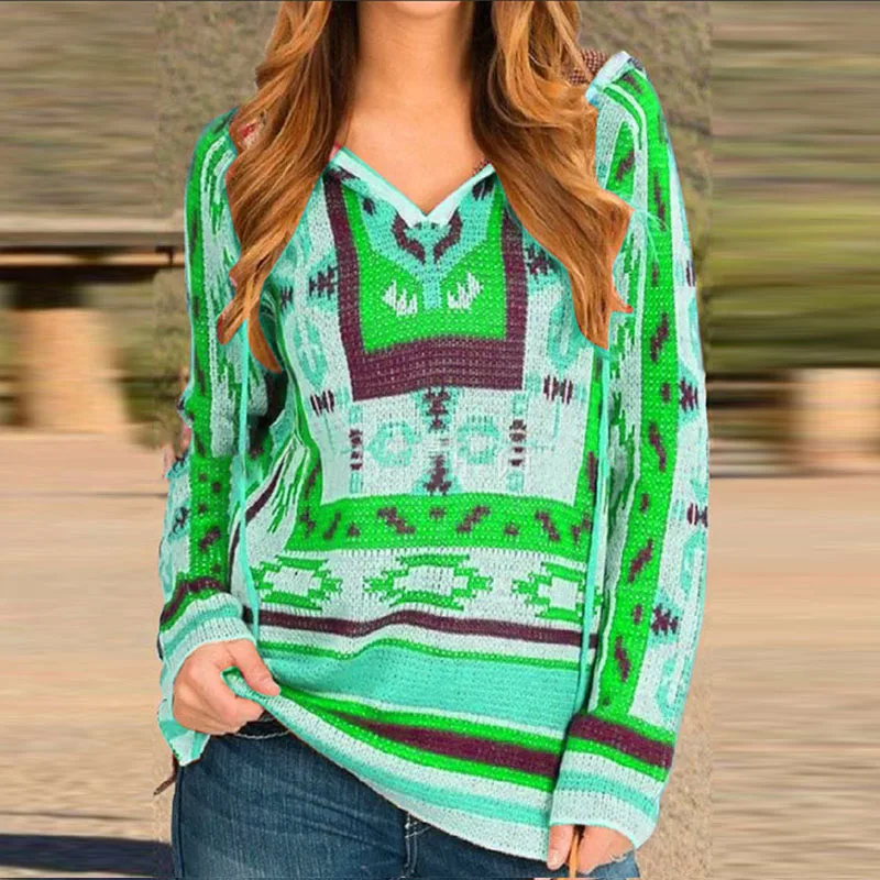 Retro Ethnic Style Print Loose Knitted Sweater Women Spring Autumn V-Neck Pullover Tops Female Casual Long Sleeve Sweaters Mujer
Retro Ethnic Style Print Loose Knitted Sweater Women Spring Autumn V-Neck Pullover Tops Female Casual Long Sleeve Sweaters Mujer