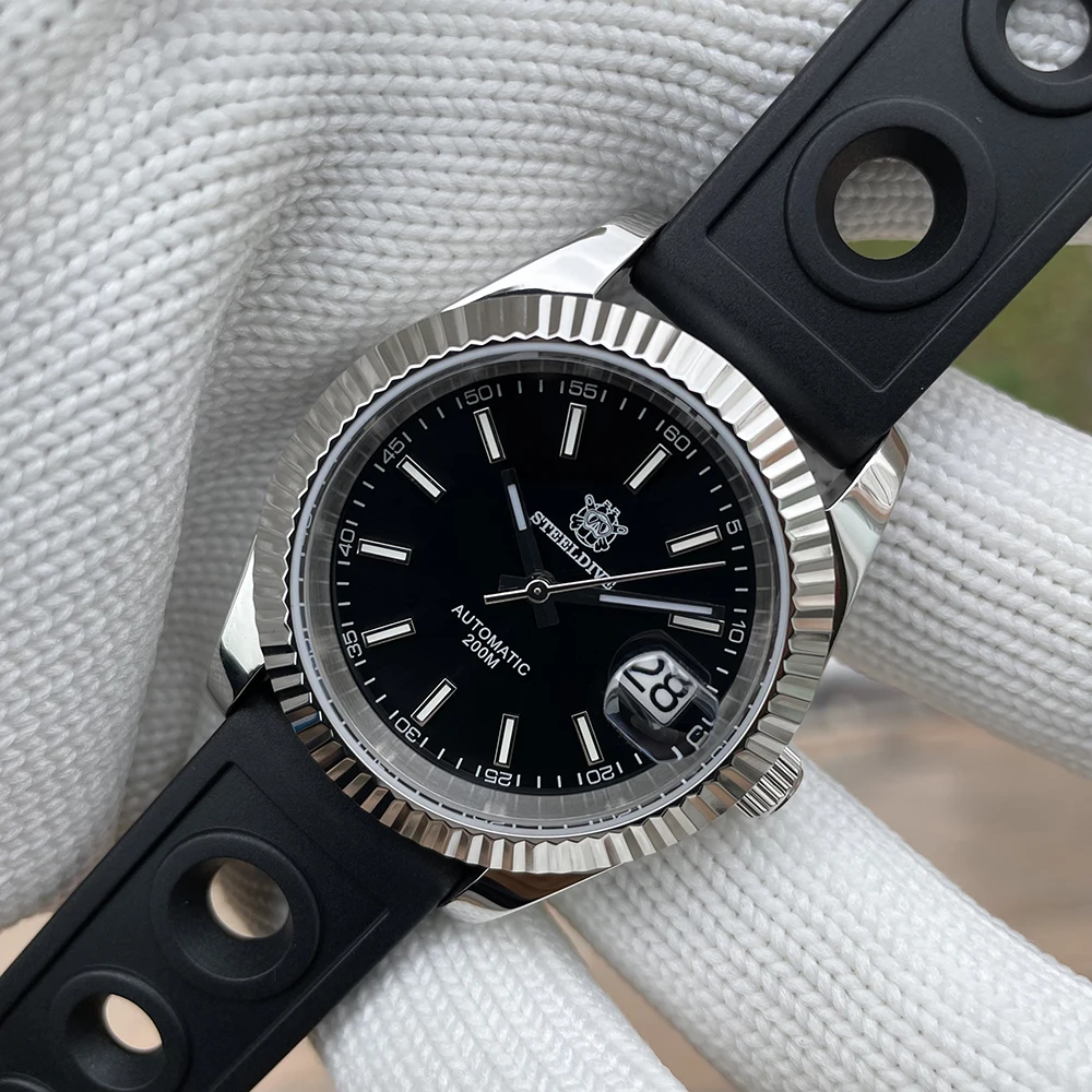 SD1933 Datejust Men's Mechanical Wristwatch 20Bar Waterproof Blue Luminous Japanese NH35 Automatic STEELDIVE Design Dive Watch
SD1933 Datejust Men's Mechanical Wristwatch 20Bar Waterproof Blue Luminous Japanese NH35 Automatic STEELDIVE Design Dive Watch