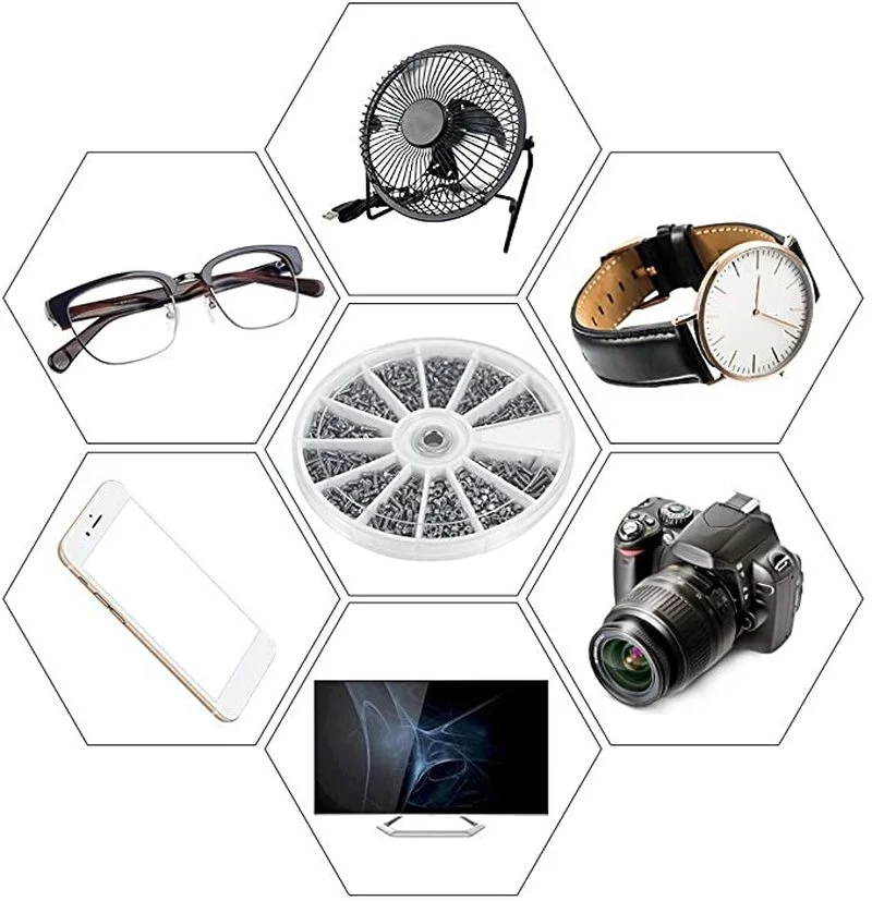 600Pcs/120Pcs Screws 12 Kinds Nuts Repair Kits Stainless Steel Tiny Hex Assortment Kit + Screwdriver for Glasses Sunglass Watch
600Pcs/120Pcs Screws 12 Kinds Nuts Repair Kits Stainless Steel Tiny Hex Assortment Kit + Screwdriver for Glasses Sunglass Watch