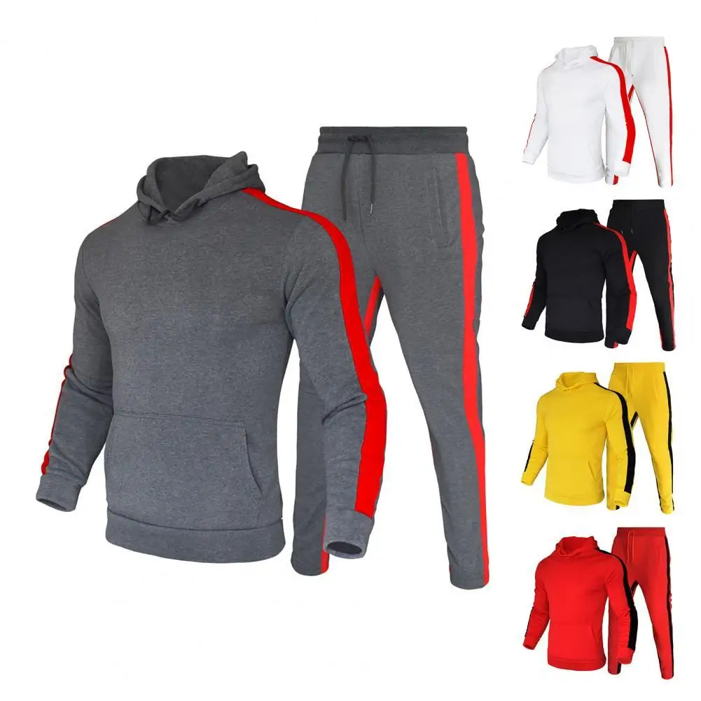 Trendy Striped Patchwork Pockets Men Sportswear Suit Hoodie Pants Set Two Piece Cold Resistant
Trendy Striped Patchwork Pockets Men Sportswear Suit Hoodie Pants Set Two Piece Cold Resistant