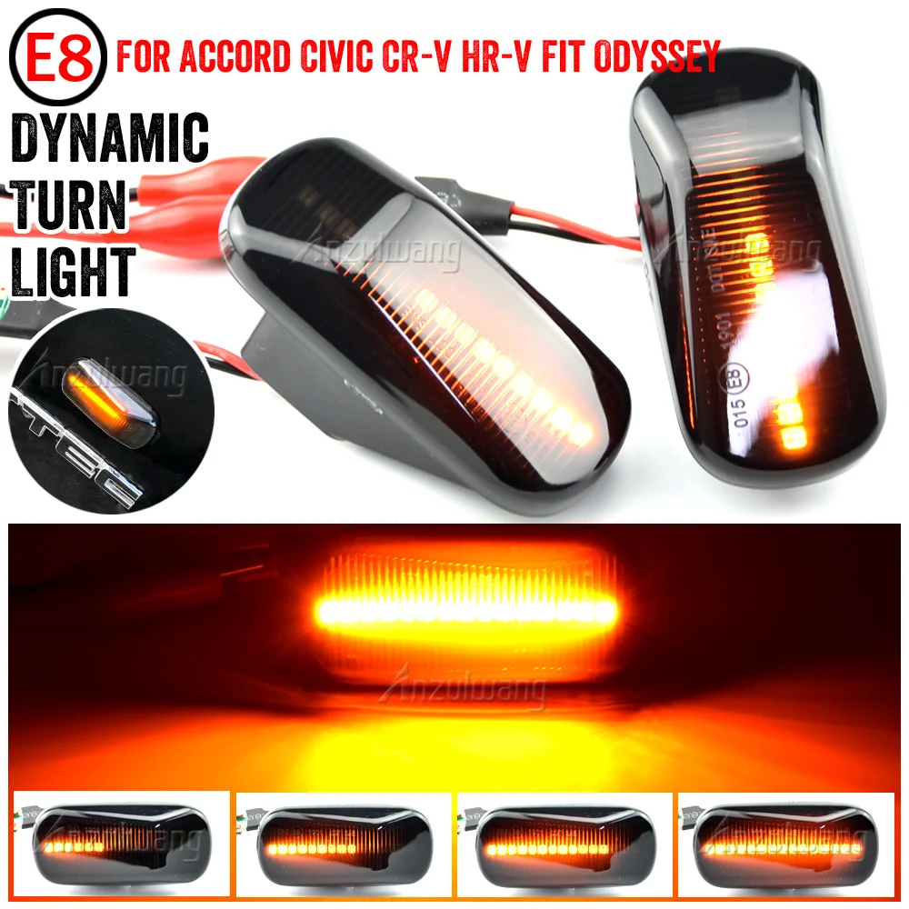 

2Pcs Dynamic LED Side Marker Light Turn Signal Blinker Lamp For City Jazz Fit HRV Stream S2000 AP1 AP2 Integra DC5 Civic Accord