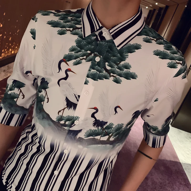 Shirt Men Striped Short Sleeve Blouse Homme Casual Slim Fit Hawaiian Shirt Streetwear Social Club Party Tuxedo Clothing 2021
Shirt Men Striped Short Sleeve Blouse Homme Casual Slim Fit Hawaiian Shirt Streetwear Social Club Party Tuxedo Clothing 2021
