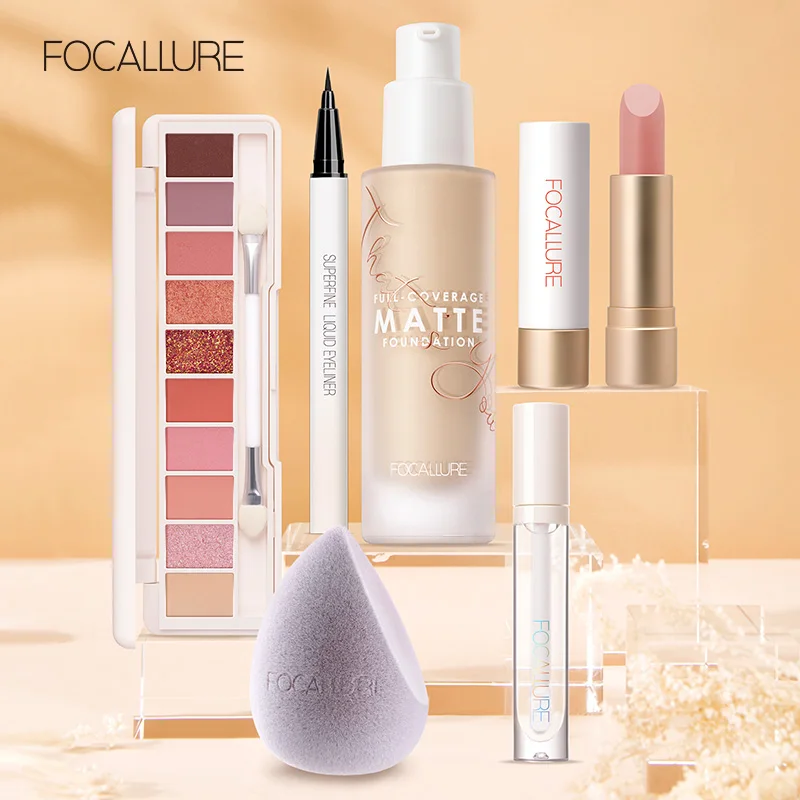 FOCALLURE 6 шт./партия макияж тени для век Палитра Блеск губ Губная Помада