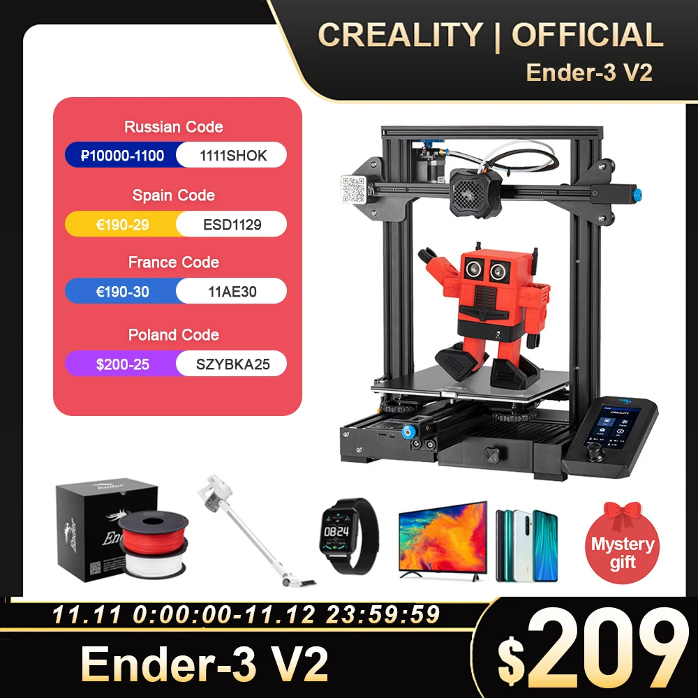 Материнская плата CREALITY 3D Ender-3 V2, бесшумные Шаговые драйверы TMC2208, новый умный датчик накаливания, продолжение печати, суперпринтер.
Материнская плата CREALITY 3D Ender-3 V2, бесшумные Шаговые драйверы TMC2208, новый умный датчик накаливания, продолжение печати, суперпринтер.