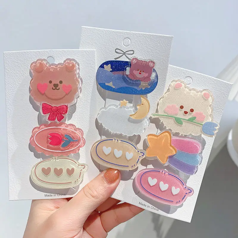 Cute Bear Cartoon Hairpin Girl Heart Hairpin Side Clip Ins Student Sweet Hair Accessories Star Moon Duckbill Clip
Cute Bear Cartoon Hairpin Girl Heart Hairpin Side Clip Ins Student Sweet Hair Accessories Star Moon Duckbill Clip