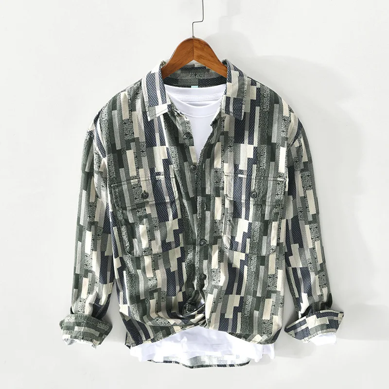 Men's Casual Long Sleeved Digital Printed Shirt 100% Cotton High Quality Comfortable Tops Spring Autumn Male Bottoming Shirts
Men's Casual Long Sleeved Digital Printed Shirt 100% Cotton High Quality Comfortable Tops Spring Autumn Male Bottoming Shirts