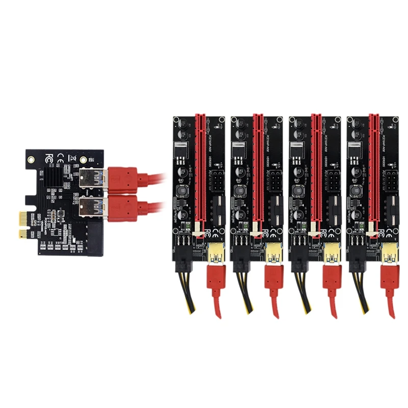 PCI-E Riser Card PCIE 1X to 4XUSB3.0+VER009S PCI-E 1X to 16X USB3.0 Graphics Card Extension Cable Adapter for BTC Mining
PCI-E Riser Card PCIE 1X to 4XUSB3.0+VER009S PCI-E 1X to 16X USB3.0 Graphics Card Extension Cable Adapter for BTC Mining
