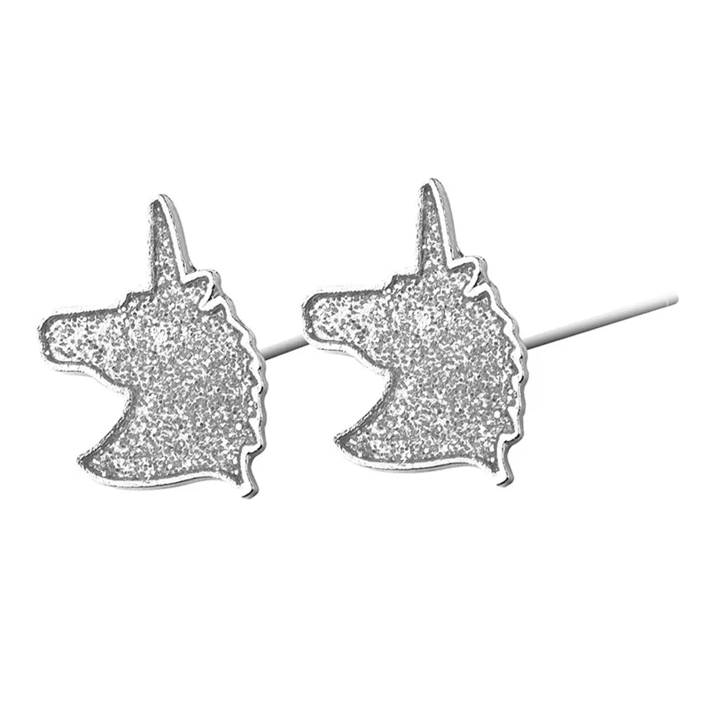 

Unique Charming Jewelry Color Crystal Unicorn Earrings for Women Wedding Gift Cute Animal Small Earrings boucle d'oreille