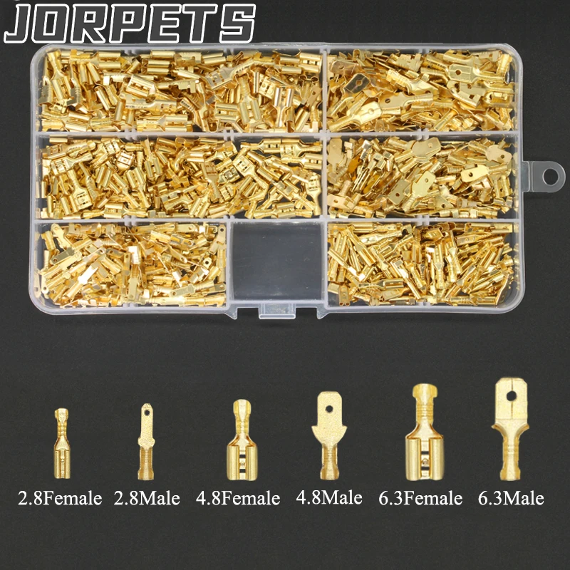 600Pcs 2.8/4.8/6.3mm Male Female Spade Connectors Wire Crimp Terminal Block with Insulating Sleeve Assortment Kit
600Pcs 2.8/4.8/6.3mm Male Female Spade Connectors Wire Crimp Terminal Block with Insulating Sleeve Assortment Kit
