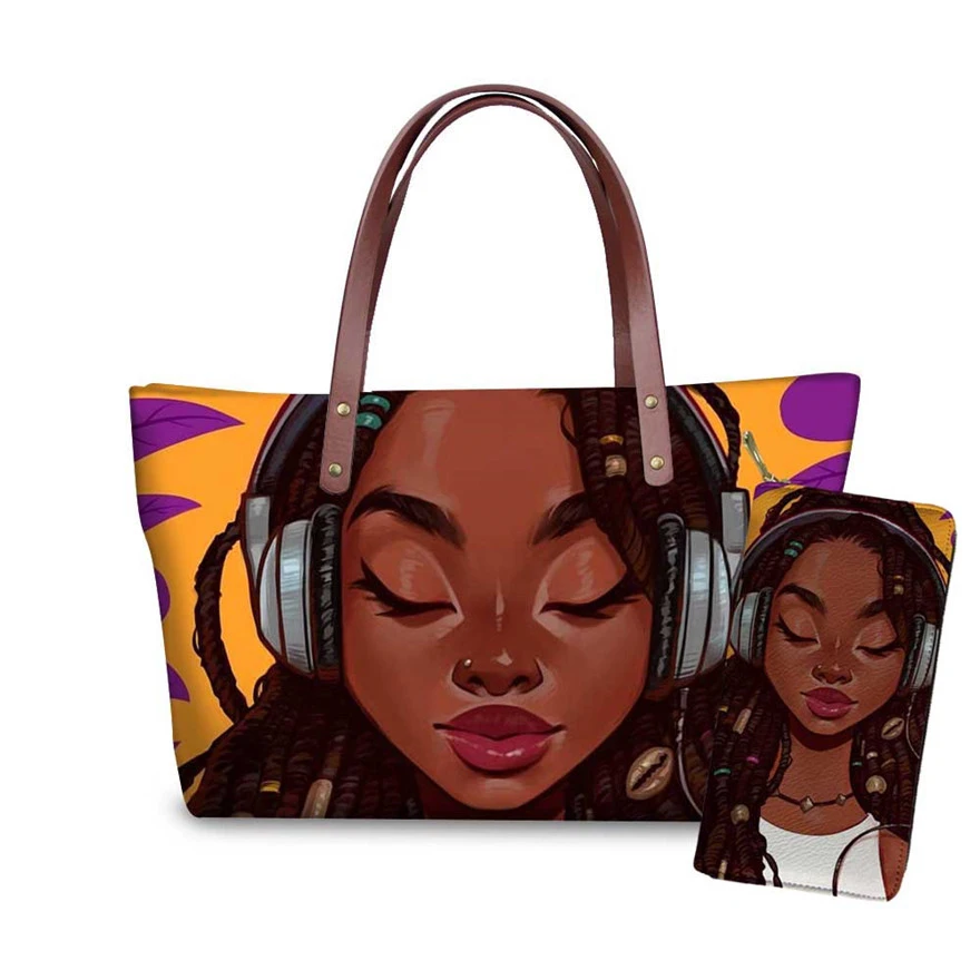 Cusotm Print Purse&Handbags Women 2pcs/set Travel Hand Bag Ladies Black Art African Girls Printing Shoulder Tote Bag for Female
Cusotm Print Purse&Handbags Women 2pcs/set Travel Hand Bag Ladies Black Art African Girls Printing Shoulder Tote Bag for Female