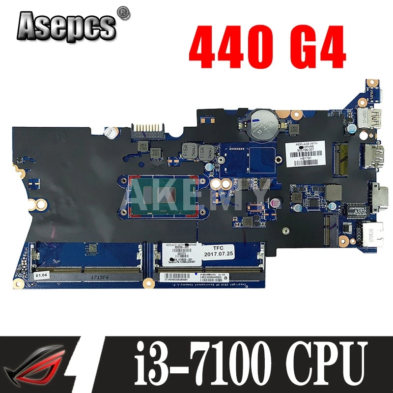 Asepcs DA0X81MB6E0 905792 001 601 для HP ProBook 430 440 G4 материнская плата ноутбука CPU i3 7100U DDR4 100%