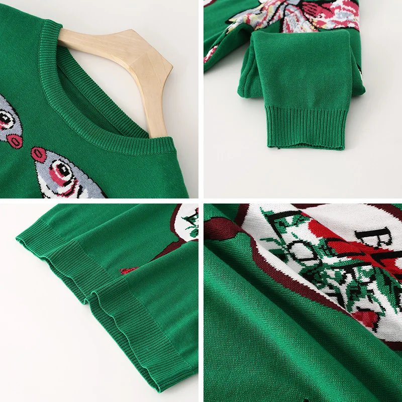 2020 Green Knitted Sweaters Pullovers Women Runway Designer Double Fish Female Ladies Christmas Jumper Autumn Winter Clothes
2020 Green Knitted Sweaters Pullovers Women Runway Designer Double Fish Female Ladies Christmas Jumper Autumn Winter Clothes