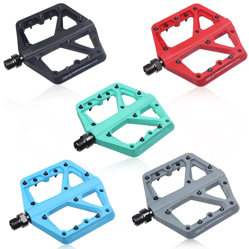 RACEWORK Bicycle Pedal Nylon Fiber Bearing Pedal Non-slip UltraLight 356g 112 * 115 * 12.5mm 9/16 For Mountain MTB Road Bike 
RACEWORK Bicycle Pedal Nylon Fiber Bearing Pedal Non-slip UltraLight 356g 112 * 115 * 12.5mm 9/16 For Mountain MTB Road Bike