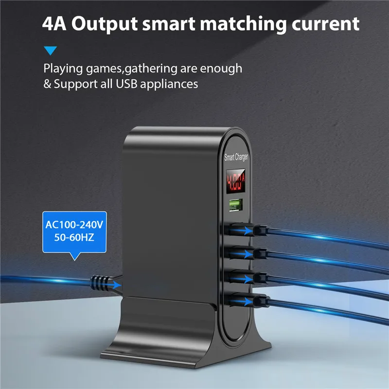 Зарядное устройство с 5 USB-портами для Xiaomi, зарядная станция с несколькими USB-портами и светодиодным дисплеем, универсальная настольная наст...
Зарядное устройство с 5 USB-портами для Xiaomi, зарядная станция с несколькими USB-портами и светодиодным дисплеем, универсальная настольная наст...