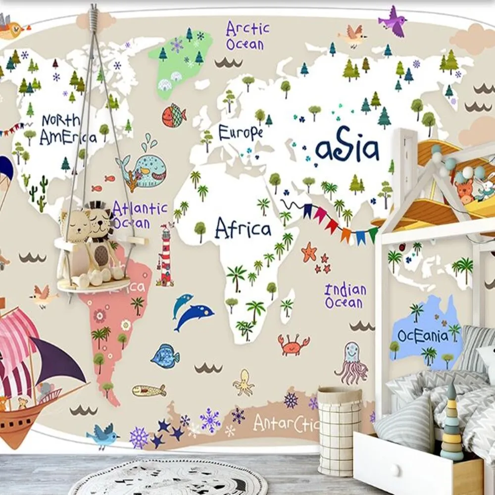 Milofi Customized 3D Nordic Cartoon World Map Large TV background wallpaper mural
Milofi Customized 3D Nordic Cartoon World Map Large TV background wallpaper mural