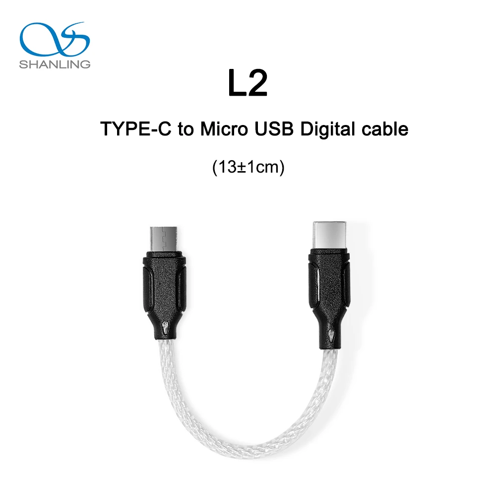 Аудиокабель Shanling L2 Type-C на Micro USB Hi-Fi кабель для MChord MOJO M6 M0 DAP мобильных телефонов и