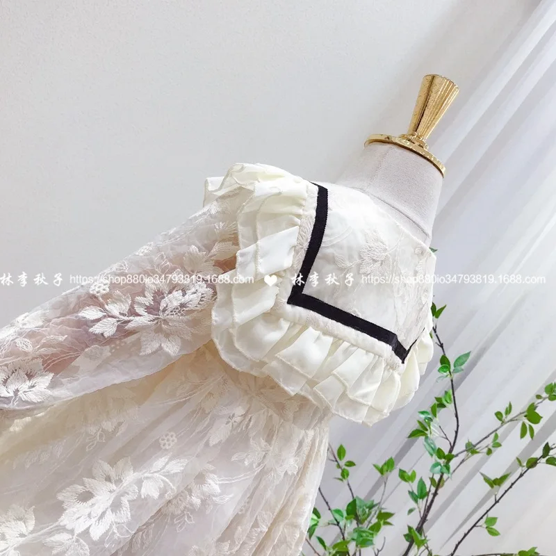 Children's clothing 2021 spring new products girls foreign style lace princess dress cute big lapel girl long sleeve gauze dress
Children's clothing 2021 spring new products girls foreign style lace princess dress cute big lapel girl long sleeve gauze dress